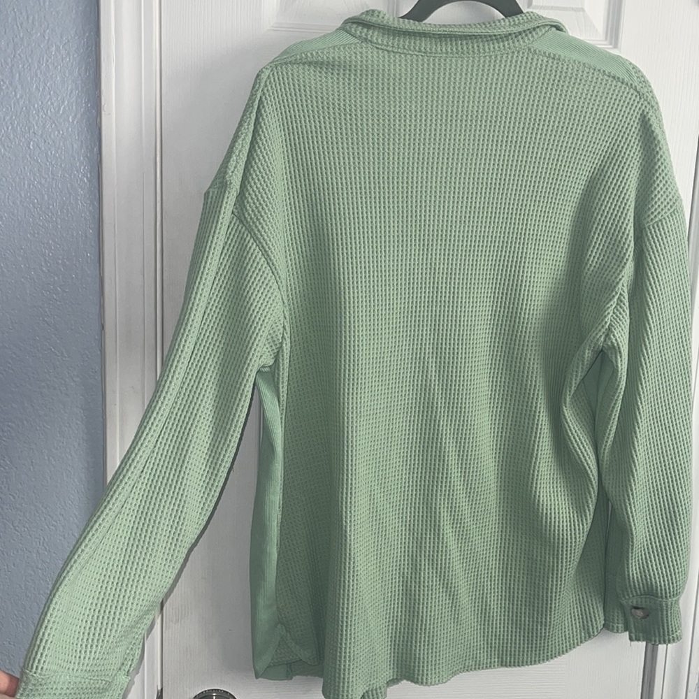 Waffle Knit Button Down - image 3